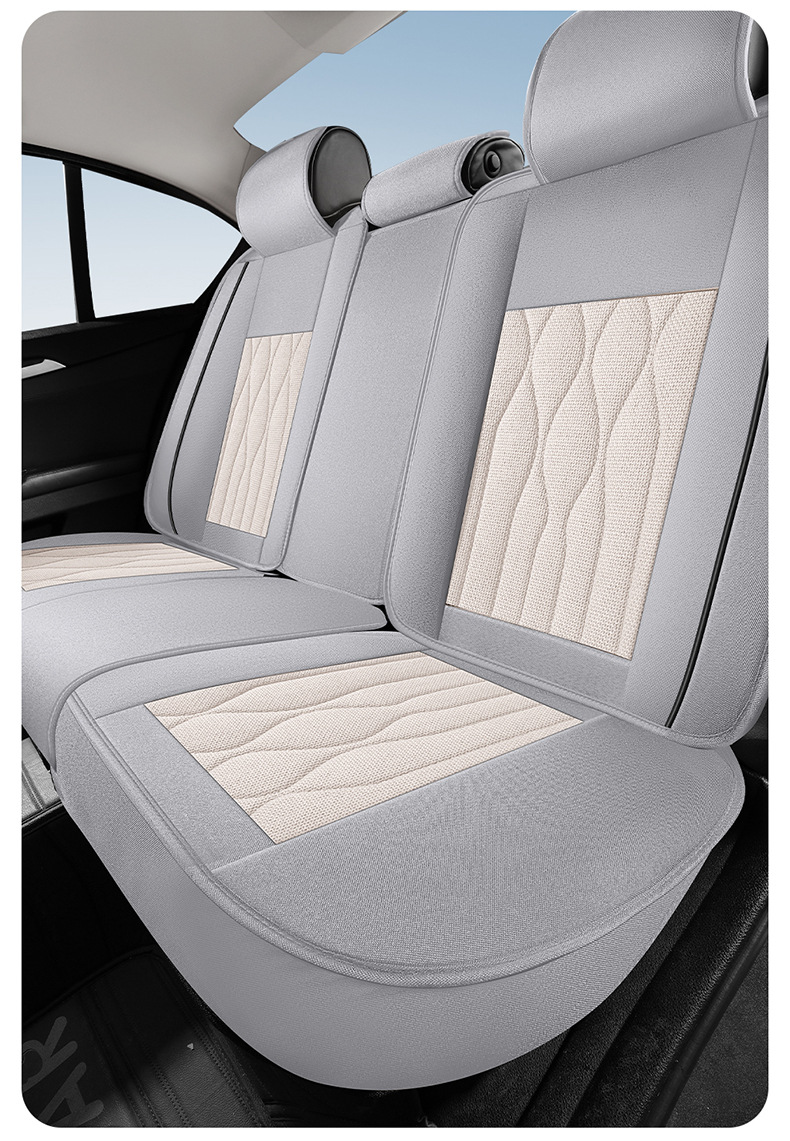 2025 New Model Linen All-Season Universal Car Seat Cushion Full Surround Breathable Seat Cover Cross-Border Wholesale