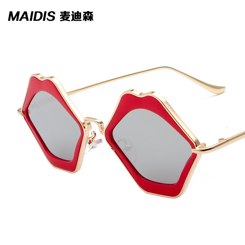 2018新品嘴唇太阳镜女装酷搞怪墨镜韩国个性小脸遮阳镜潮人9130