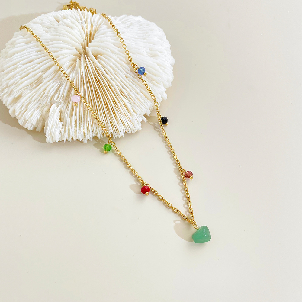 Basic Geometric Stainless Steel Necklace Plating Zircon Stainless Steel Necklaces_colorza_2