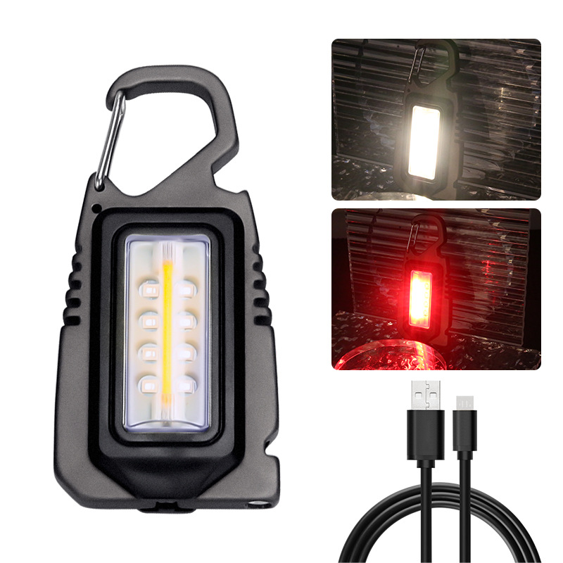 Mini llavero Luz Portátil fuerte luz pequeña linterna multifuncional LED luz de trabajo COB Luz de bolsillo