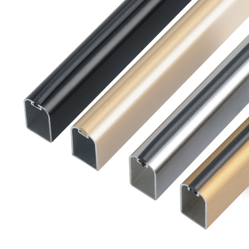 Ropa de armario Polo aleación de aluminio engrosada D-tipo ropa de poste brida asiento gabinete barra transversal varilla única ropa de armario polo