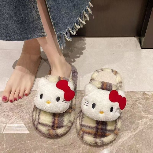 Fashionable, Lightweight, Cute Cartoon Headband Plush Slippers for Women - New Winter Outdoor Wear with Fleece Lining and Warm Cotton Slippers