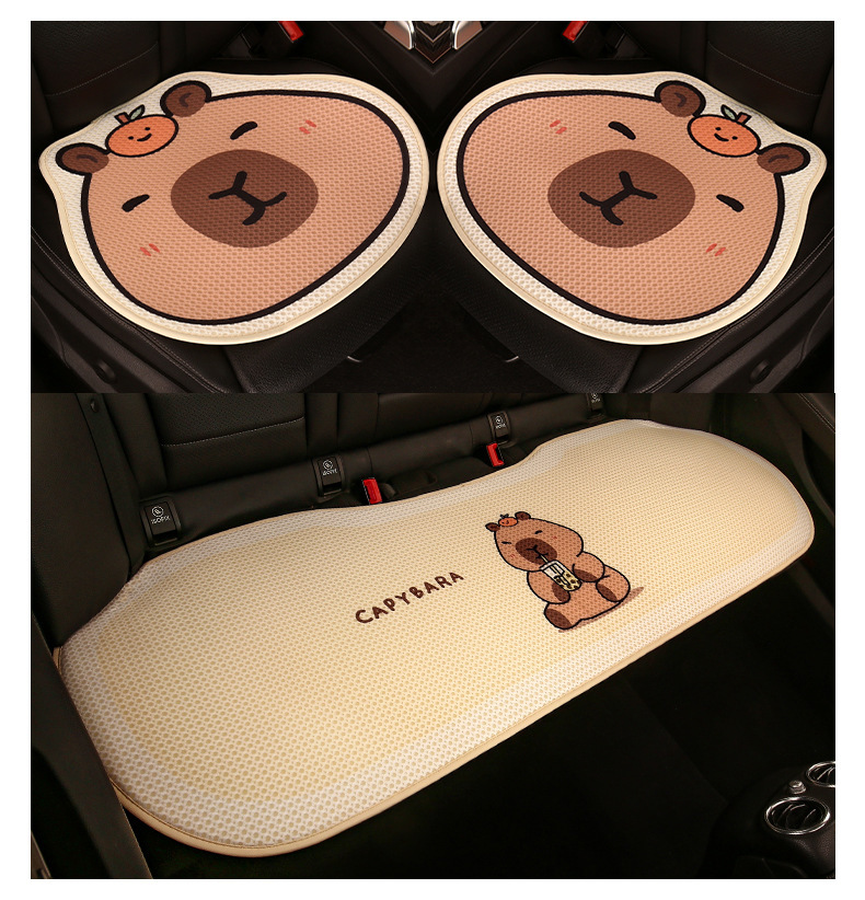 Kapibala Car Seat Cushion, Universal for All Seasons, Cute Half-Pack Seat Cushion Cover, Women's Rear Seat Cover, Single-Piece Seat Cover