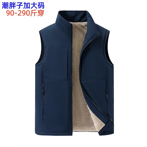 Cross-Border Cashmere Vest New Men's Autumn and Winter New Inner and Outer Wear Warm Vest Large Size Casual Velvet Jacket