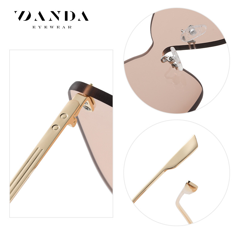 Nuevas gafas de sol JS8524 moda europea y americana de una sola pieza sin marco gafas de sol UV a prueba de hombres y mujeres mismas gafas de sol