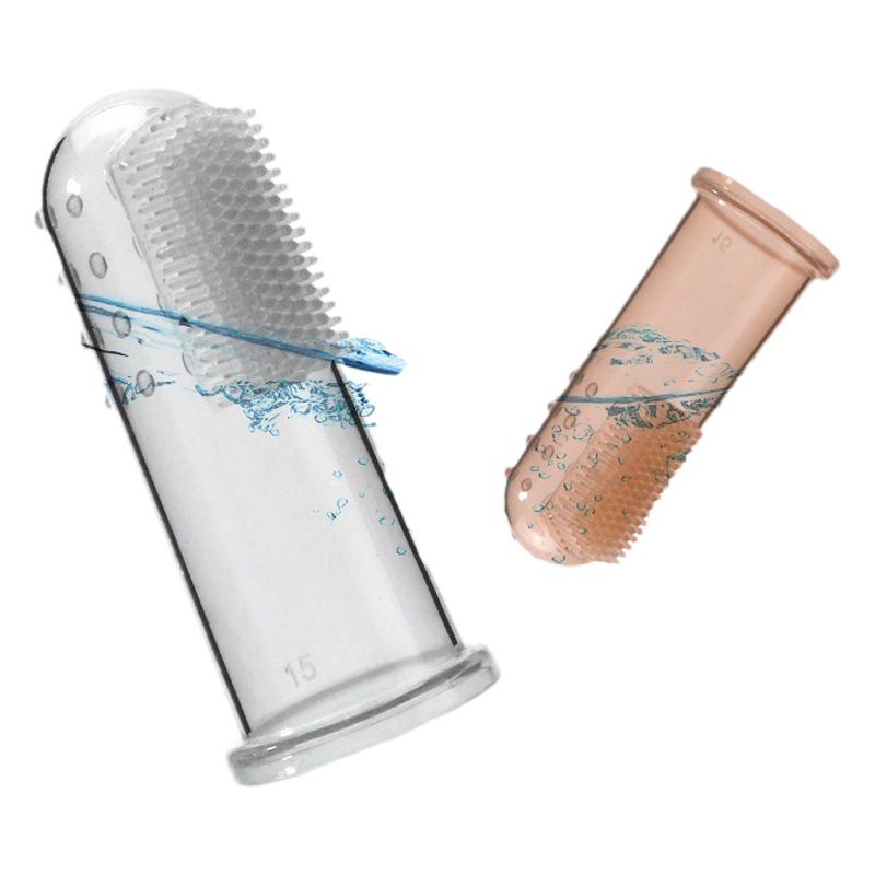Directo de fábrica del bebé pulgar conjunto cepillo de dientes de silicona cepillo de dientes de mama dedo cepillo de dientes de la lengua del bebé caja de cepillo de limpieza de recubrimiento