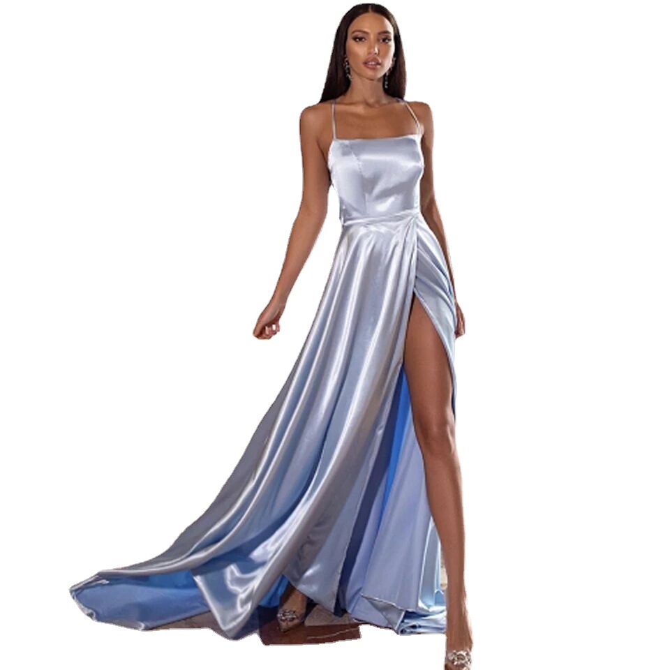 El Comercio Exterior de Europa y América Amazon AliExpress deseo vestido noche sexy slit Sling Delgado adelgazamiento largo