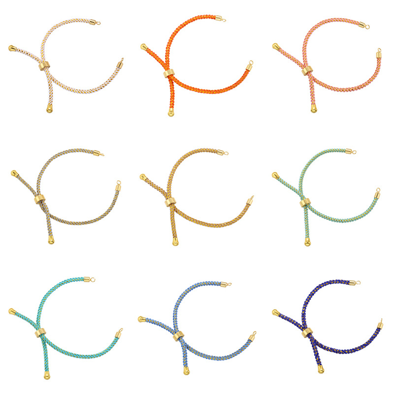5g Weight Rope Jewelry Making Type Bracelets Classification 1 Piece Quantity rope, Brass Material Geometric Pattern Knitting Design Simple Style Style 1 Piece Simple Style Geometric Rope Brass Knitting Rope Jewelry Accessories 无