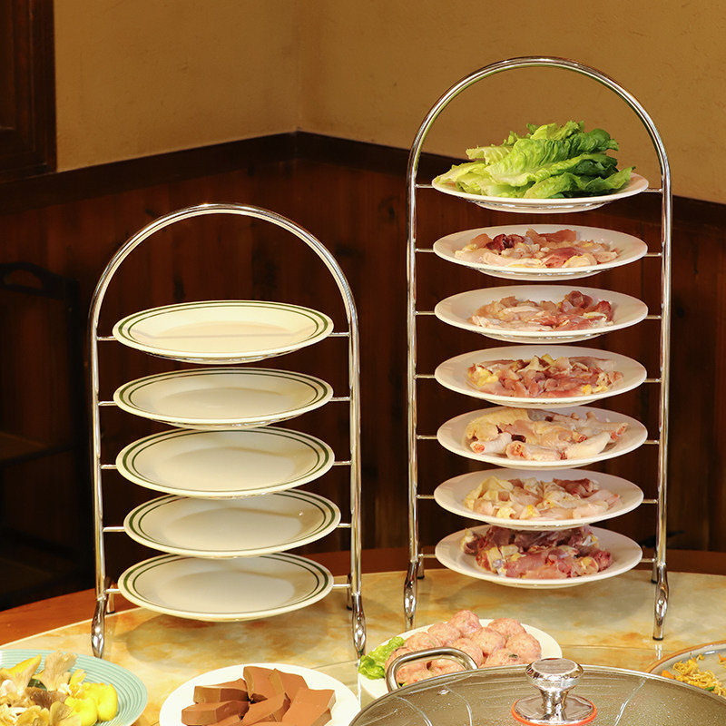 Internet-Famous Hot Pot Restaurant Stainless Steel Multi-Layer Iron Rack Plate Set Melamine Creative Beef Shabu-Shabu Plate Tableware Internet-Famous Hot Pot Restaurant Stainless Steel Multi-Layer Iron Rack Plate Set Melamine Creative Beef Shabu-Shabu Plate Tableware