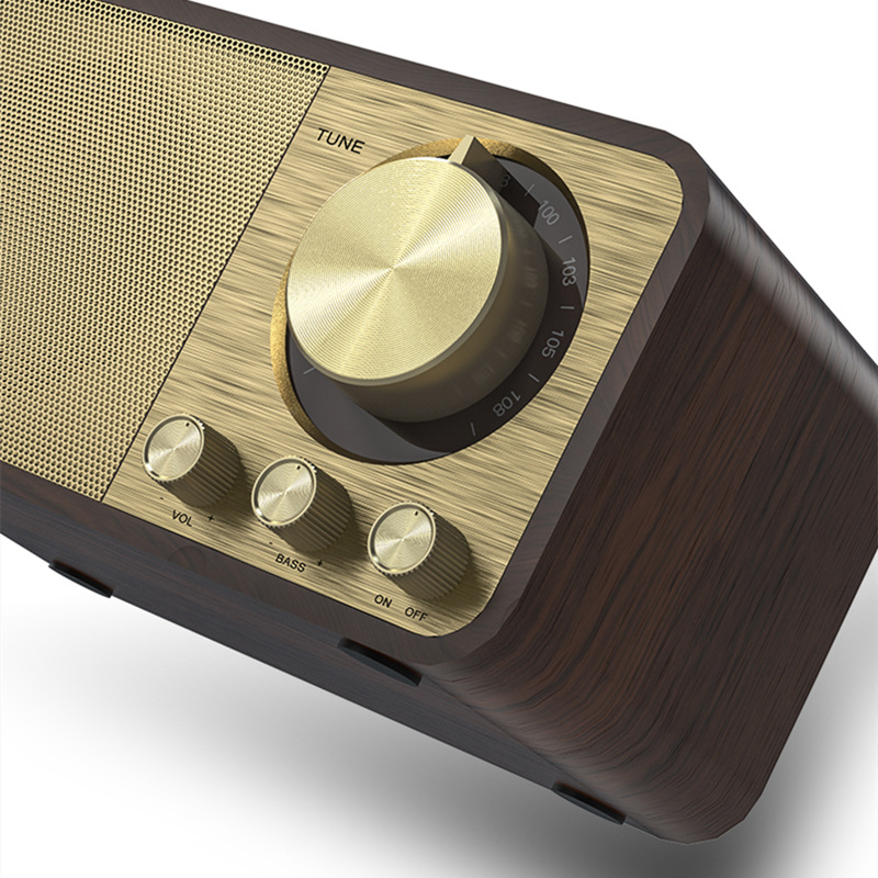 Nuevo JY66 retro altavoces Bluetooth radio FM inalámbrica portátil de madera subwoofer altavoces Bluetooth sonidos