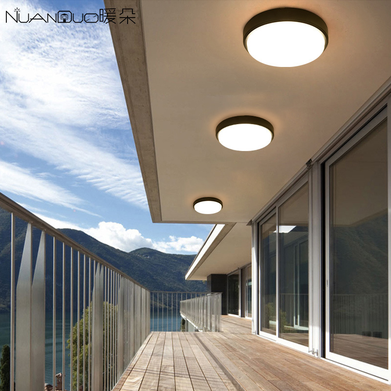 LED al aire libre impermeable luz de techo balcón pasillo escalera vivienda puerta pabellón tres luces de techo