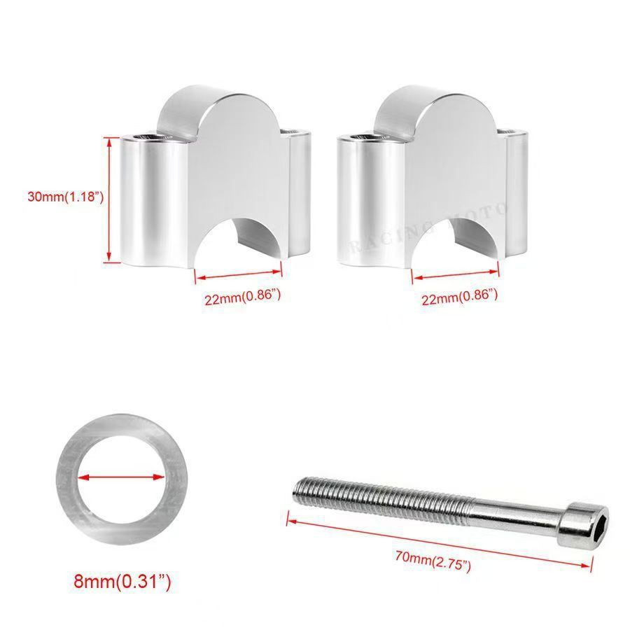 Aluminum Alloy 30mm Riser 7/8-1/8 Handlebar Riser Suitable for R1200R1250 Bmw Handlebar Riser