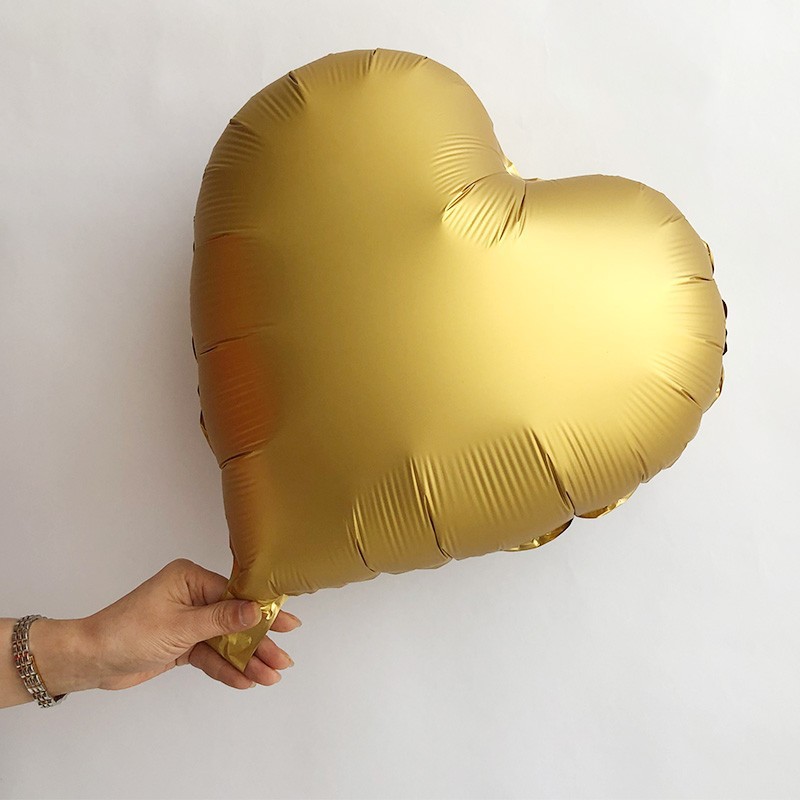 Transfronterizo de 18 pulgadas amor luz versión color sólido oro plata fiesta de cumpleaños decoración papel de aluminio globo de aluminio al por mayor