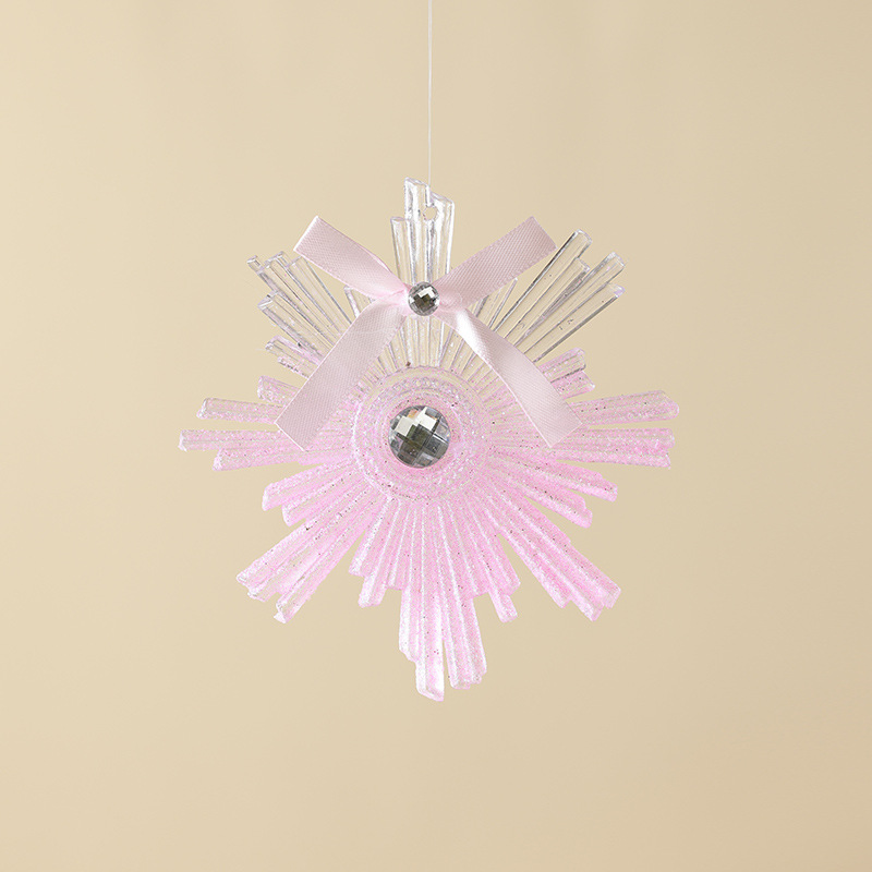 Nuevos adornos de árbol de Navidad transfronterizos colgante rosa transparente polvo acrílico colgante escena diseño props de disparo
