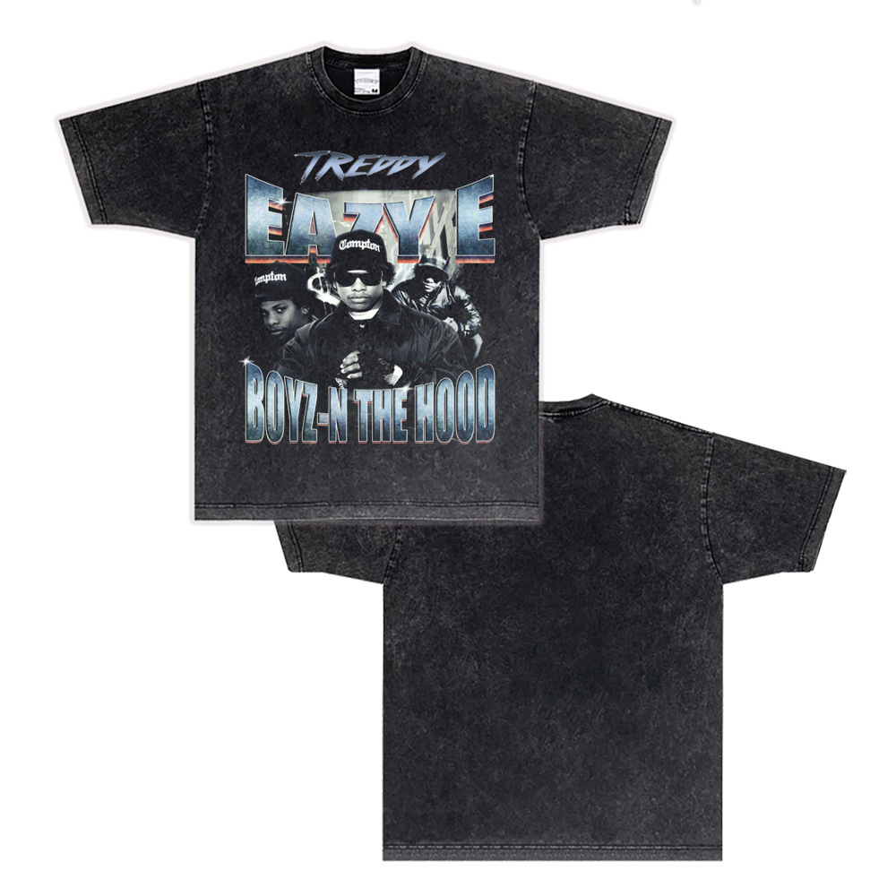 West Coast Rap N.W.A. Digital Direct Jet Washing Made Old American Retro Little Neck Camiseta image 35