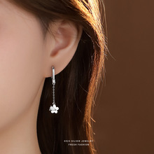 云小舒花朵流苏耳环女s925纯银时尚百搭锆石耳坠轻奢简约耳饰批发