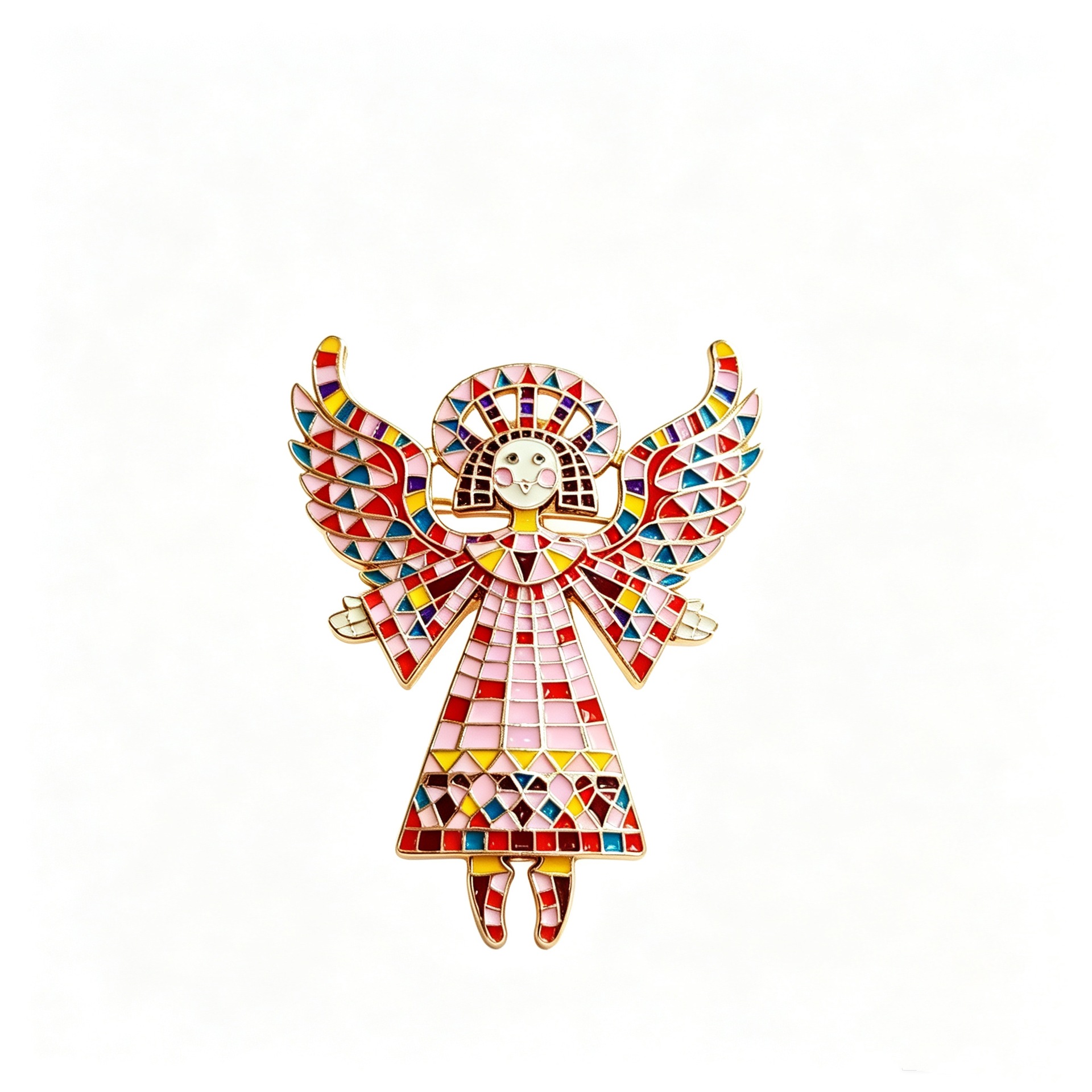 Mosaic Painted Angel Brooch Vintage Enamel Oil Drop Pin Suit Accessory Brooch Jewelry Manufacturer Wholesale