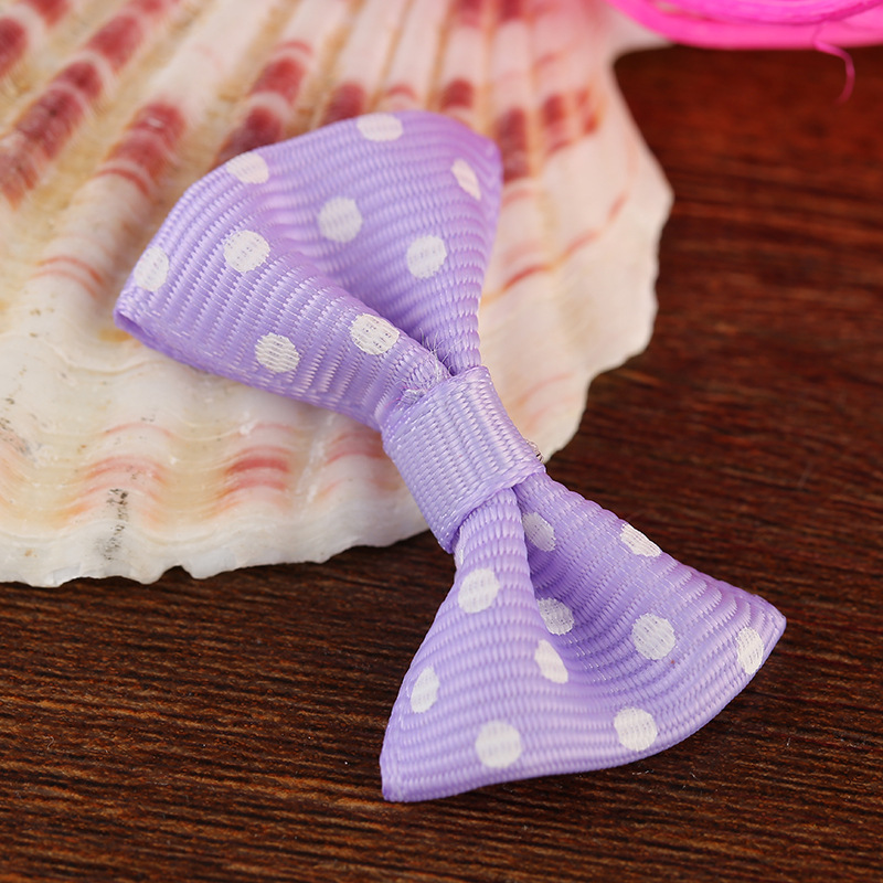 En stock 2,5 cm Polka Dot bolsa cintura arco horquilla DIY accesorios de juguete hilo cintura pajarita embalaje al por mayor