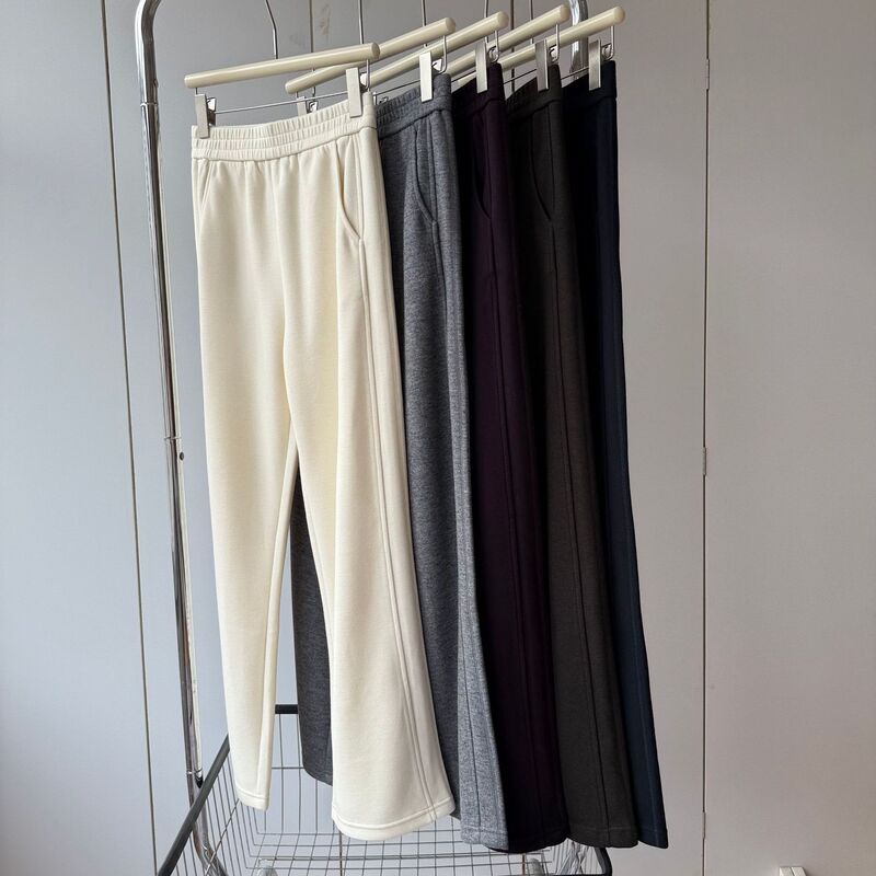 The Pattern Is Very Good and the Seams Are Stereo! Cashmere + Wool + Mulberry Silk Elastic High Waist Slim Straight Pants for Women Autumn