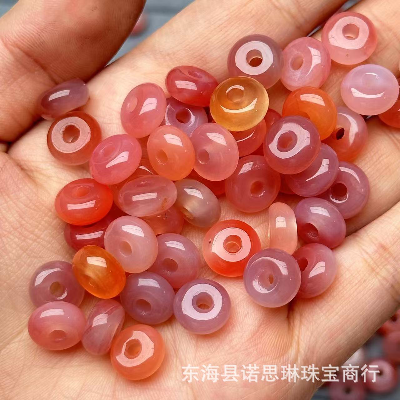Натуральный соляной агат безопасная пряжка пончик DIY игры бусы украшения аксессуары для мобильного телефона браслет подвеска сумка