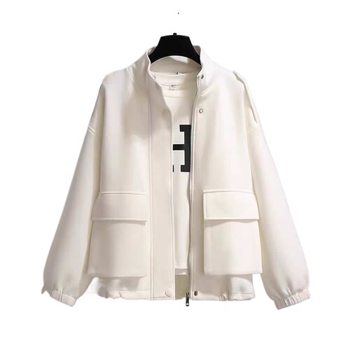 Sweater coat, women's autumn outerwear, in stock, new Korean loose all-matching solid color top, fashionable jacket, baseball uniform