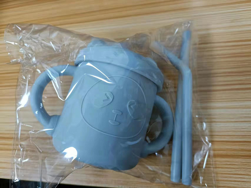 婴幼儿童吸管杯带双耳手柄