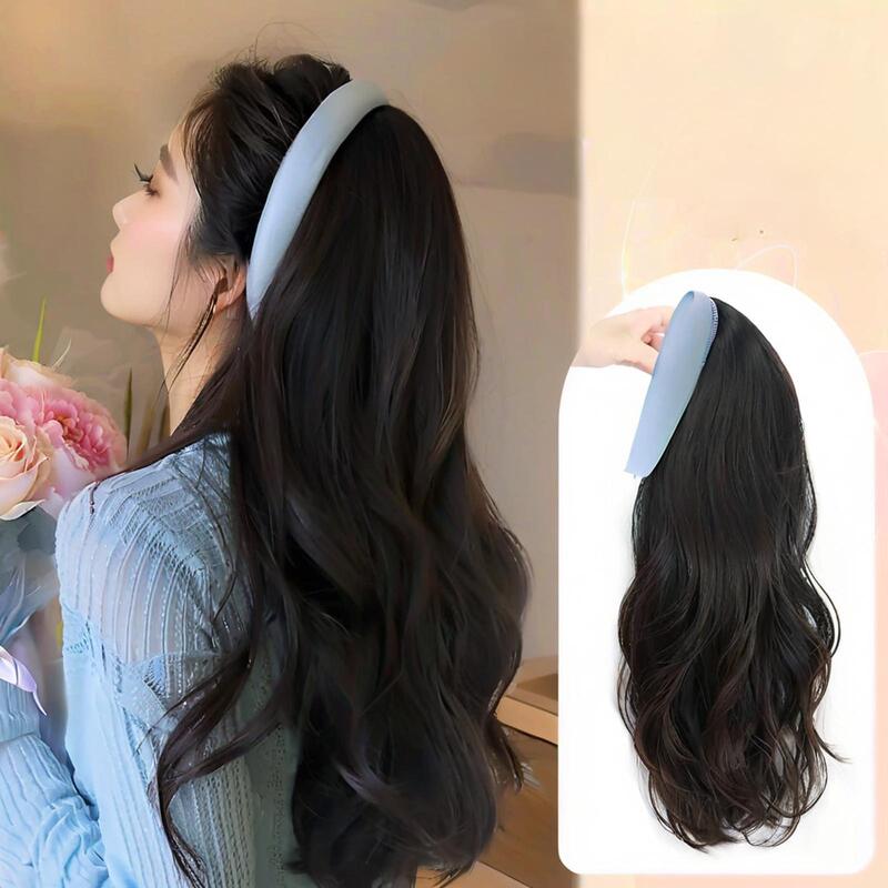 Hair Band Half Head Cover Wig Women's Artificial Hair Detachable Lazy Hair Display Volume Temperament Lazy Wind Long Curly Hair Wig Cover Hair Band Half Head Cover Wig Women's Artificial Hair Detachable Lazy Hair Display Volume Temperament Lazy Wind Long Curly Hair Wig Cover