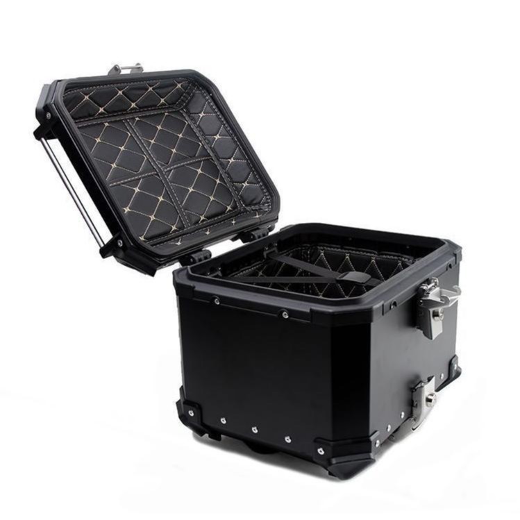 Alta calidad 55L-100L engrosamiento de aleación de aluminio ternero n. ° 9 caja de cola de motocicleta maletero de viaje de alta calidad