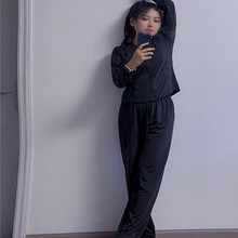 黑色防晒衣速干冰丝夏季新款时尚修身两件套显瘦防紫外线开衫裤子