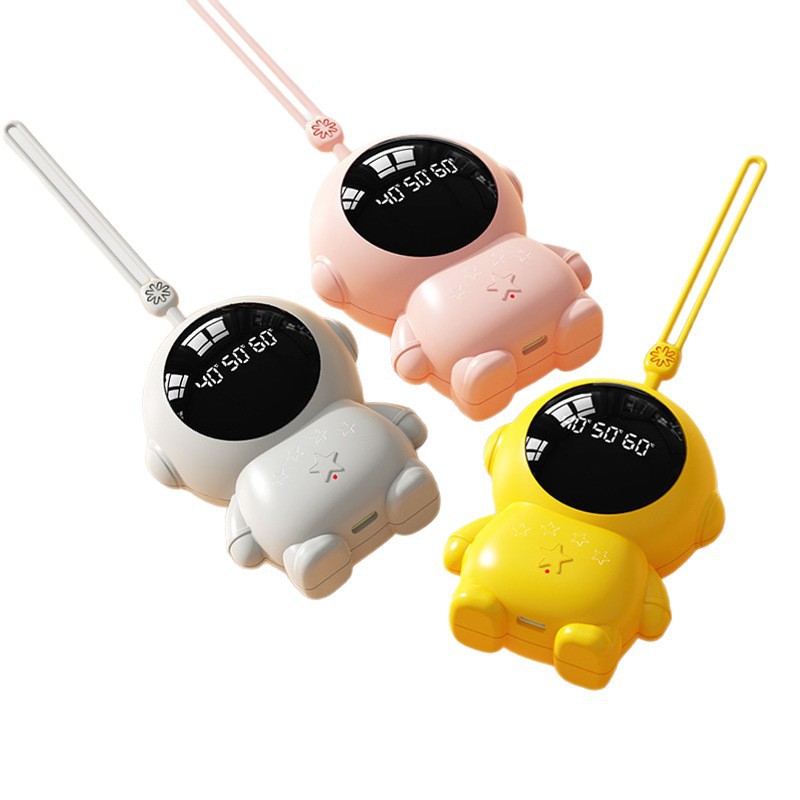 Mini lindos astronautas calentadores de mano de invierno dibujos animados astronautas portátiles USB recargable calentador bebé