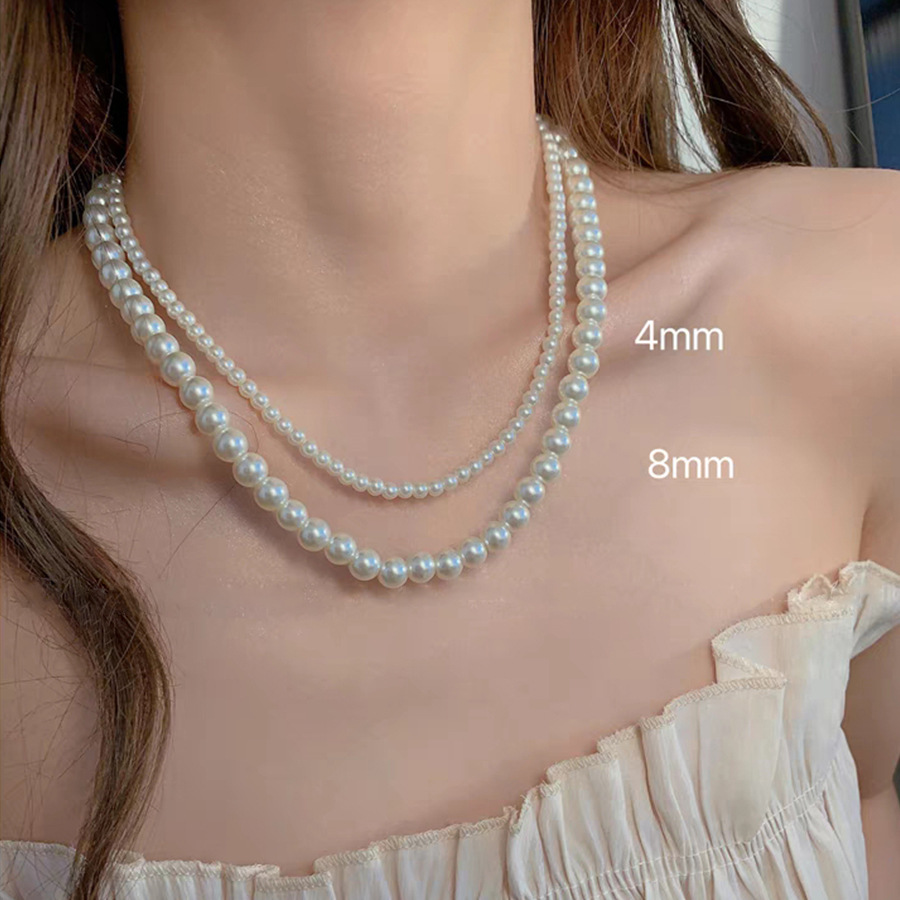 Elegant Simple Style Solid Color Imitation Pearl Plating Women's Necklace display picture 3