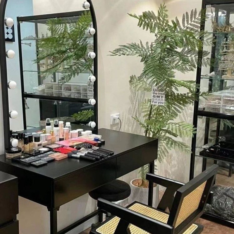 奶油风影楼化妆师梳妆台专业高级带灯化妆台婚纱店美容院专用彩妆|undefined