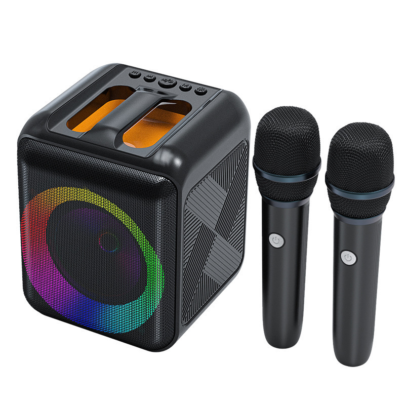 屋外高品質カラオケ Bluetooth スピーカーポータブル充電式ワイヤレスマイクスクエアダンススピーカー|undefined