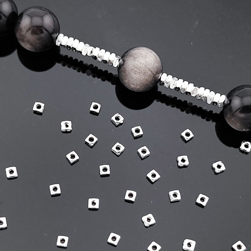 Square Broken Silver Spacer Versatile Spacer Beads Loose Beads Handmade DIY Bracelet Necklace Beaded Jewelry Alloy Accessories Square Broken Silver Spacer Versatile Spacer Beads Loose Beads Handmade DIY Bracelet Necklace Beaded Jewelry Alloy Accessories