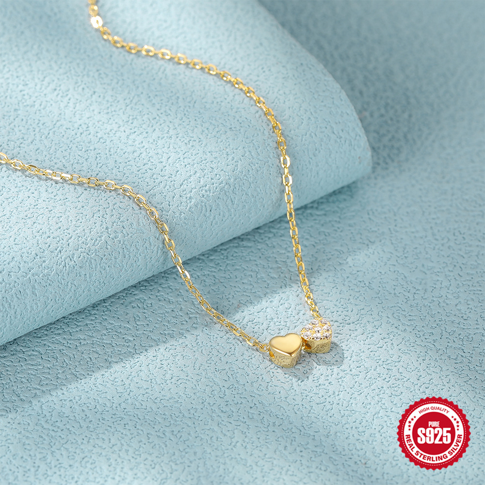 1g Weight 18K Gold Plated Plating Material 925 Sterling Silver Pendant Material Pendant Necklace Classification 925 sterling silver Chain Material cable chain Chain Type 1 Piece Quantity Holiday, Daily Occasion 925 Sterling Silver Material Geometric, Heart Shape Pattern All Seasons Season Women's Gender Simple Style, Classic Style Style 925 Sterling Silver Cable Chain Geometric Heart Shape Pendant Necklace 16