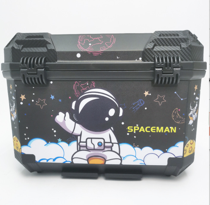 Motorcycle rear trunk universal PP tail box 45L waterproof trunk non-aluminum alloy battery car toolbox