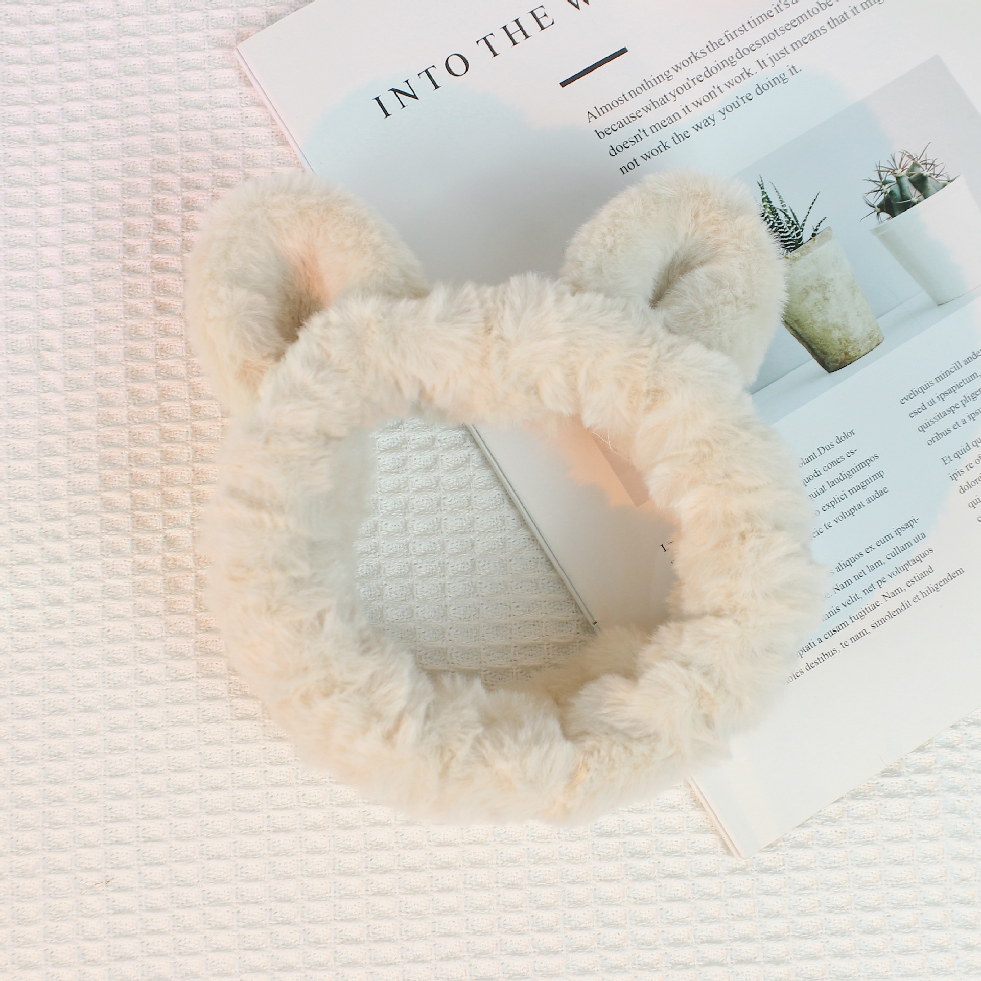 Lavar la cara, máscara de maquillaje, caricatura encantadora, conejo oso, cinta de cabello, cinta de cabello elástica de viento encantadora