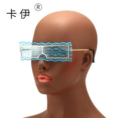 New Fashion Personalized Trendy Sunglasses with Cross-Border Lace Decoration for Ladies' Dance Party, Club, and Street Style Eye Glasses