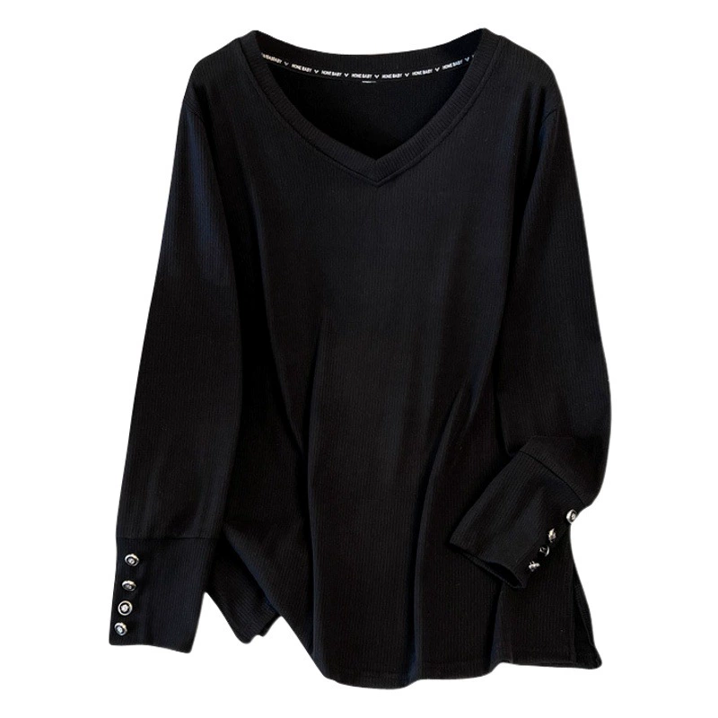 Женская одежда больших размеров для полных девочек, осенне-зимняя модная эластичная рубашка с очень большим обхватом груди, футболка-топ 3328