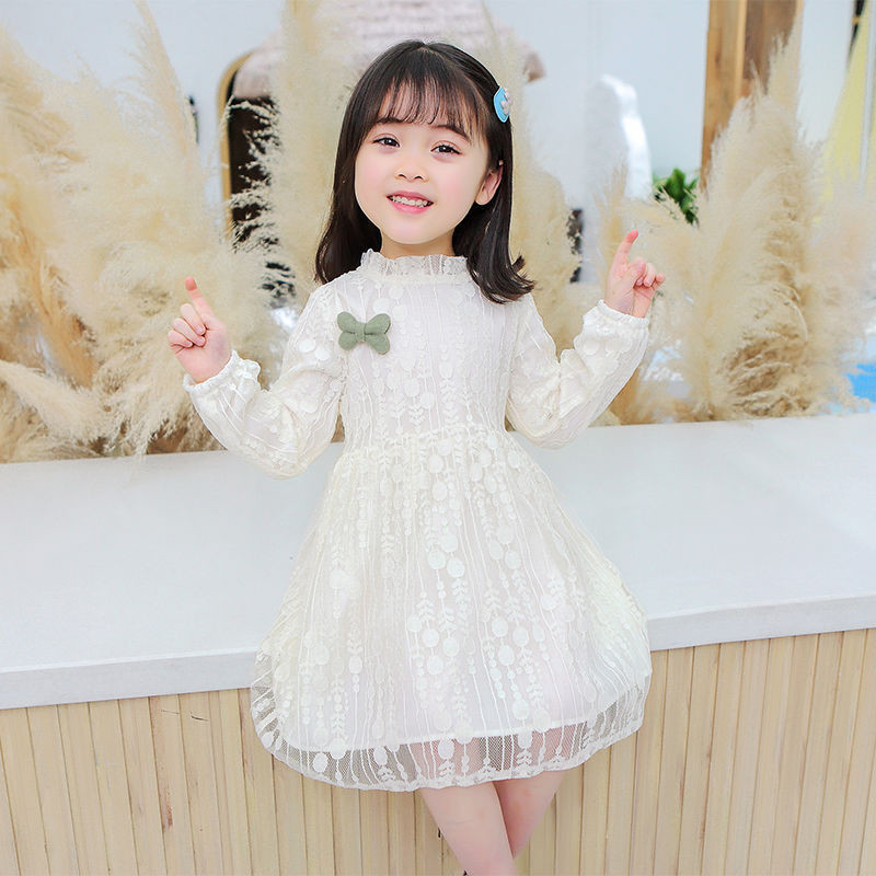 女童蕾丝连衣裙2021春季新款透气裙子时尚韩版长袖公主裙18030
