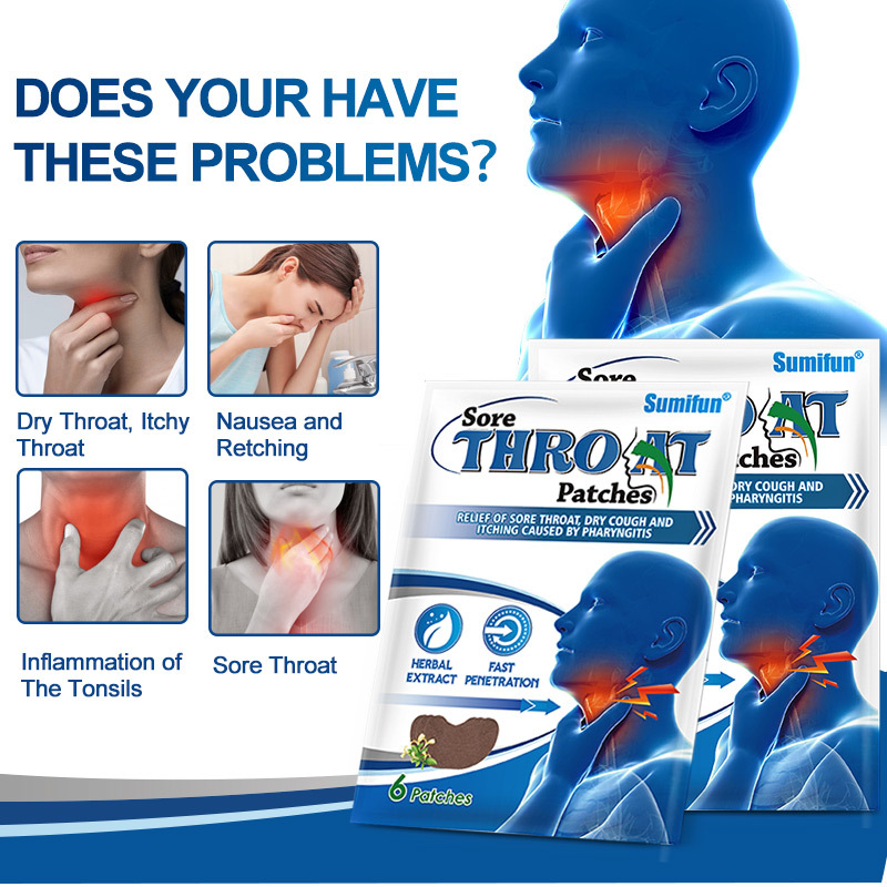 Plâtre, patch plat pour douleur pharyngée Sumifun, patch pour points d'acupuncture K13101_voghion.com