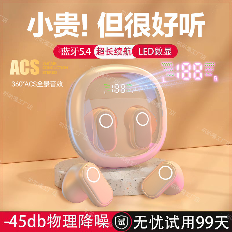 Dolby Sound High Sound Quality Mini High Color Noise Reduction Waterproof Wireless Bluetooth Headset Half-in-Ear Android Apple/Fruit