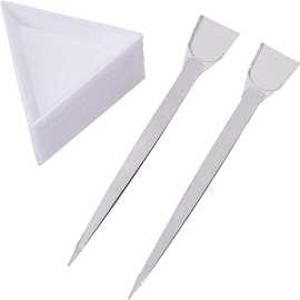 美甲三角点钻盘 加带槽宝石夹带铲不锈钢夹镊子套装 饰品收纳盒