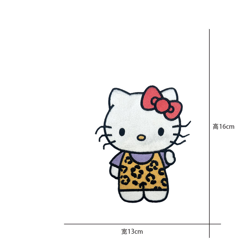 Cartoon al por mayor bordado por computadora kt pegatinas de tela de gato Sanliogou diy pegatinas de parche tejido cesta de ropa adorno accesorios pegatinas