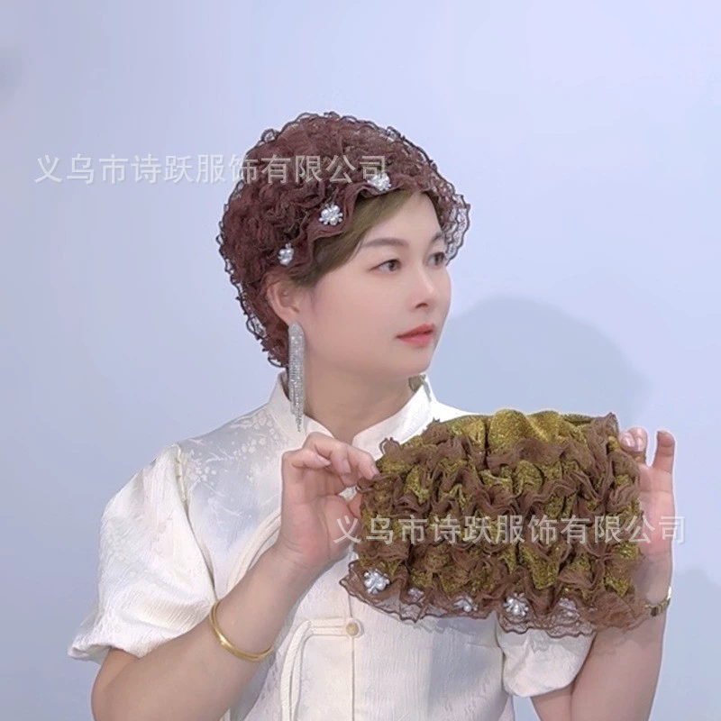 Четыре сезона кружевные бисерные шапки маленькие цветы пыленепроницаемые и солнцезащитные многослойные женские белые волосы