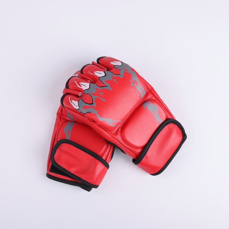 Medio dedo guantes de boxeo adultos niños Sanda lucha UFC guantes de boxeo Muay Thai boxeo entrenamiento MMA guantes de boxeo