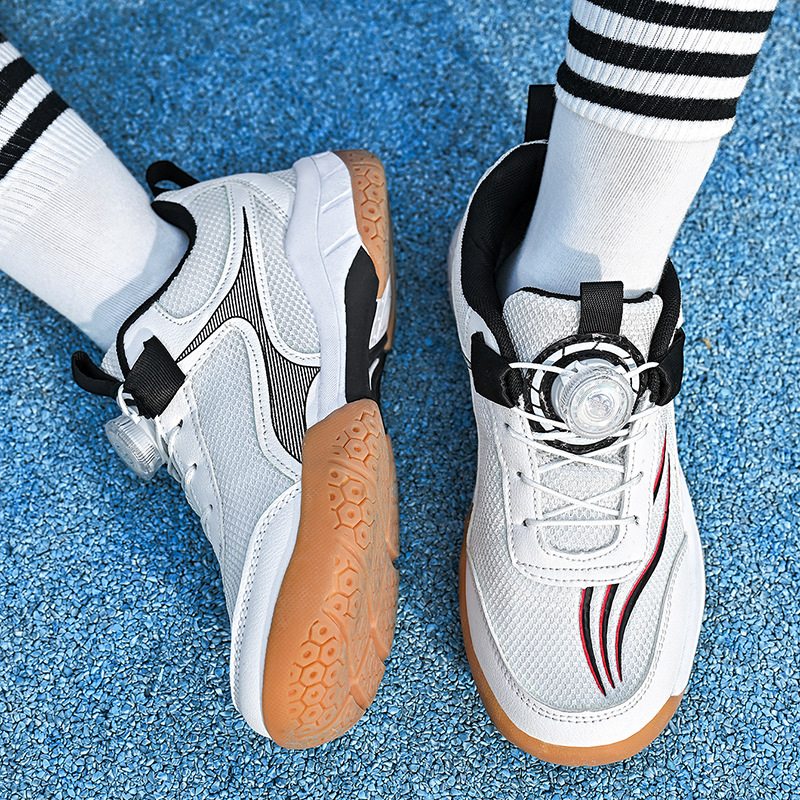 2025 zapatos de bádminton para niños zapatos de voleibol de otoño botón giratorio para niños tenis de mesa zapatos de tenis de niñas