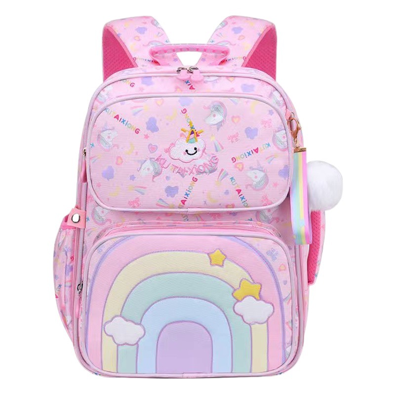 Cross-Border Export Spot Wholesale 2025 New Rainbow Bag Burden-Reducing Spine Protection Girl Primary School Children's Backpack