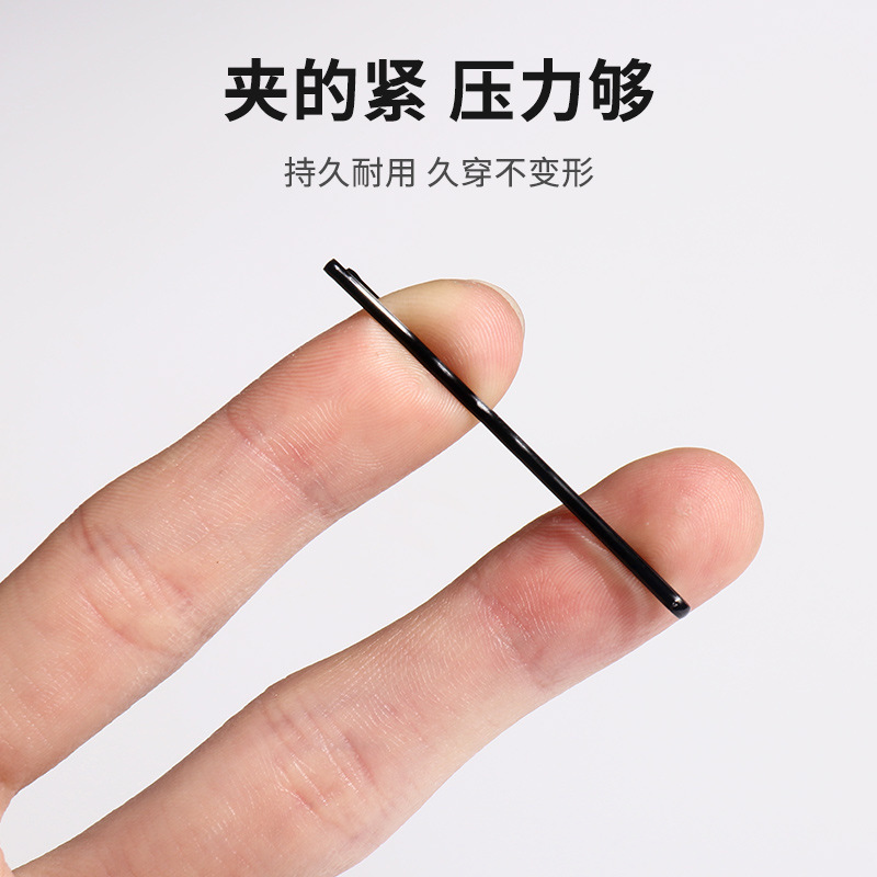 Clipe de cabello negro, clipe de cabello fijo, clipe de cabello, clipe de cabello, clipe de acero en forma de U