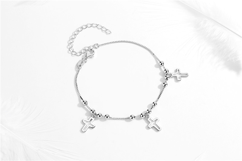 Fashion Geometric Cross Silver Bracelets Plating 925 Silver Bracelets
